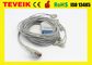 Giá xuất xưởng Teveik M1770A DB 15pin 10 dây dẫn Cáp điện tâm đồ / EKG cho màn hình bệnh nhân, Snap