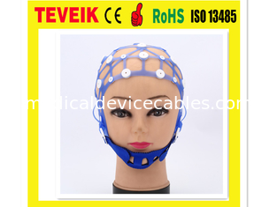 Nắp điện cực bằng silicone EEG bằng silicon tách biệt tế bào thần kinh, Mũ điện cực bằng điện cực cốc 20 đầu chì